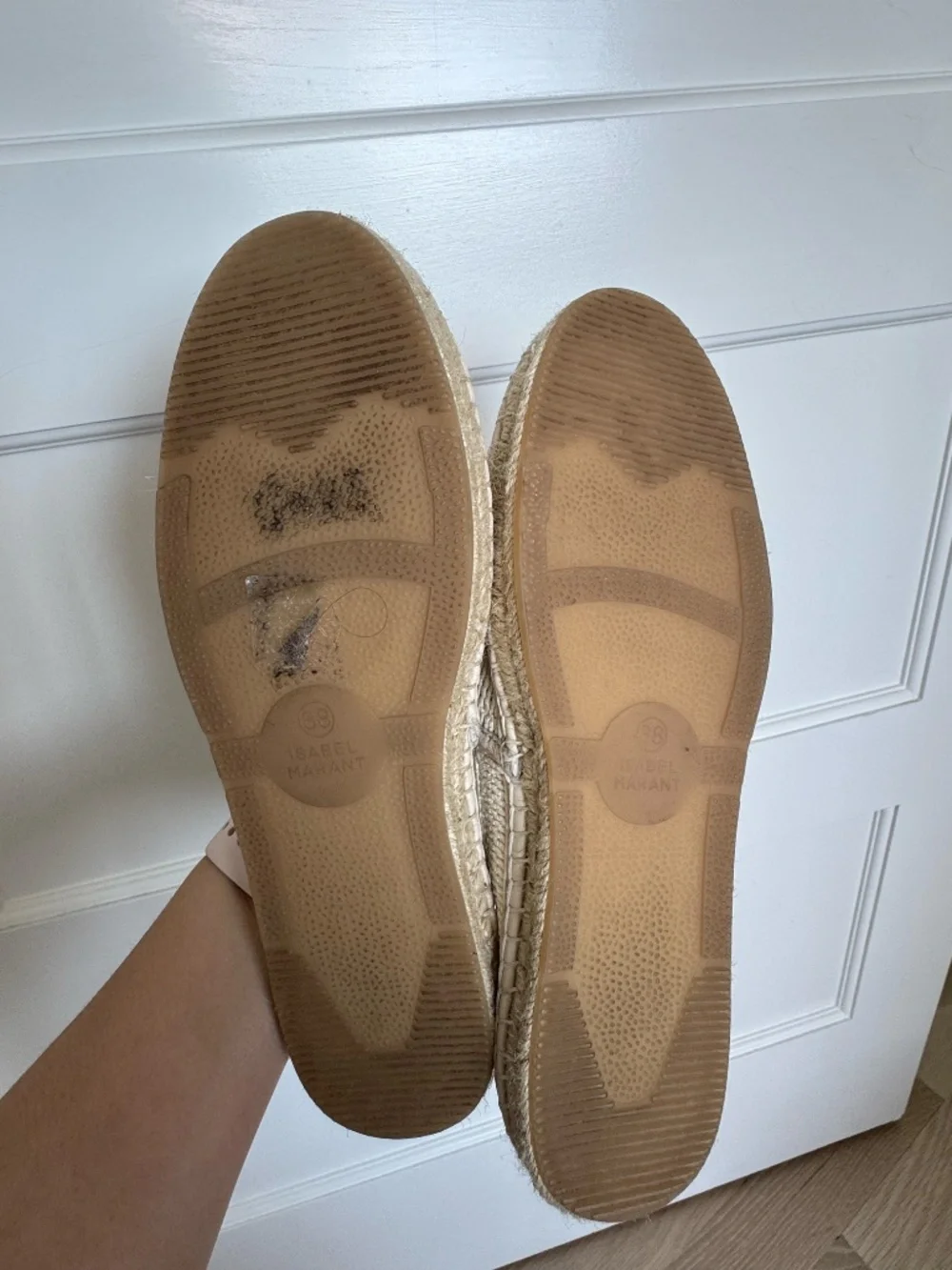 Isabel Marant Cream Crochet Mesh Espadrille Flats Size 38
